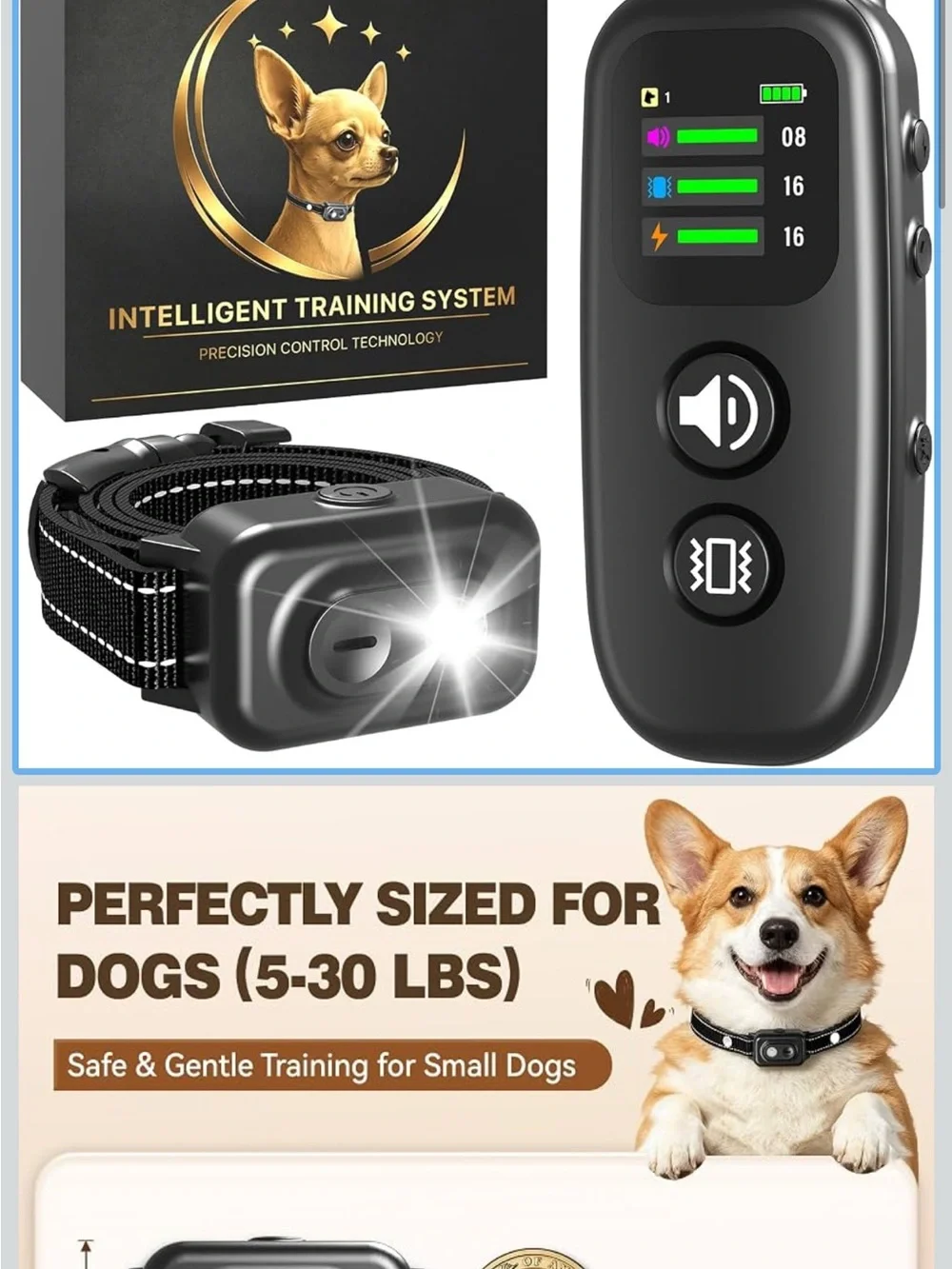 Black Dog Training Collar with Remote - Safe & Gentle Small Dog Trainer new